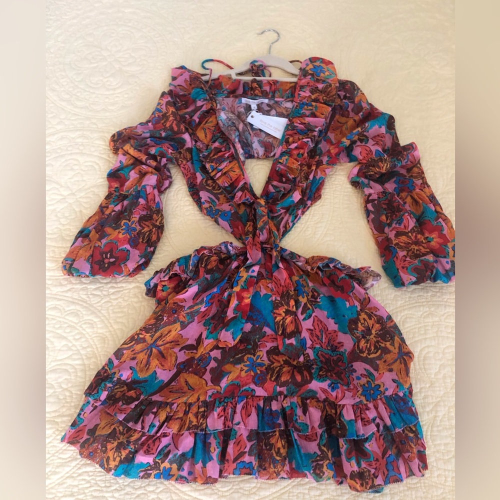 Floral Ruffle Mini Dress - Picture 4 of 5